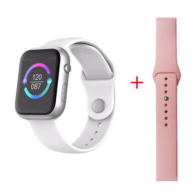 696 sx16 slimme horloges voor mannen, voor apple watch, hartslagmeter, bloeddrukmeter, zuurstofmeter, fitnessmeter,  ip67 waterdichte slimme armbanden: S voeg roze band toe