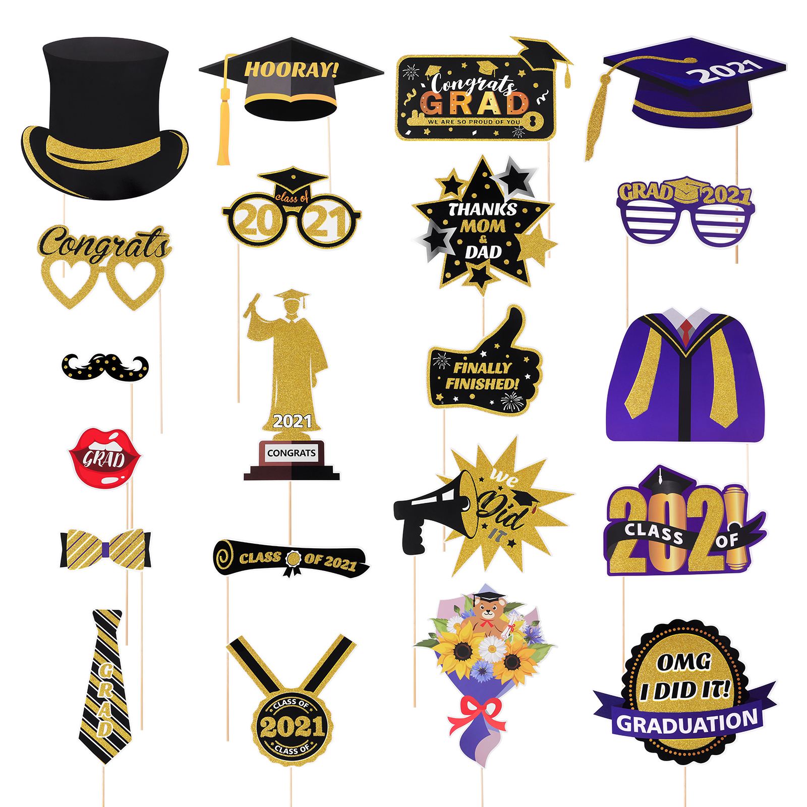 Graduation Photo Booth Props Pre-assembled Graduation Theme Selfie Props Grad Photo Props Party Props for College Students