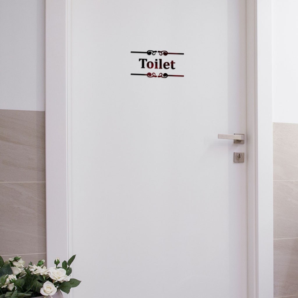 Wc Badkamer Tekst Tips Spiegel Stickers Creatieve Diy Persoonlijkheid 3D Shiny Acryl Wc Deur Prompt Teken Stickers