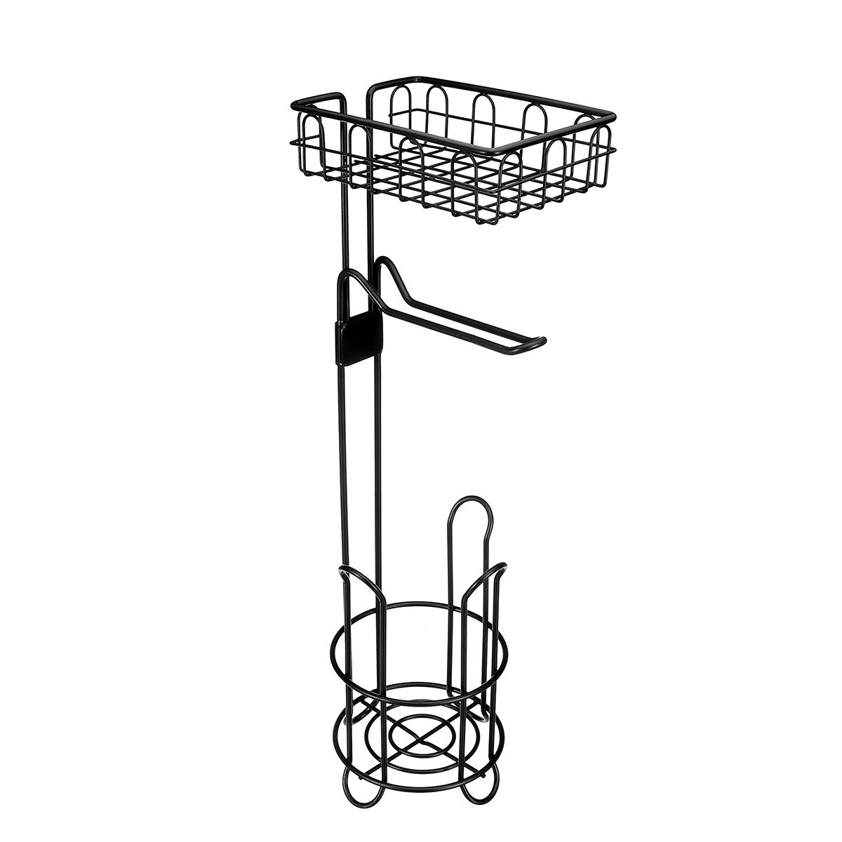 Vertical Toilet Roll Holder Stand Paper Towel Storage Rack 61cm Toilet Paper Towel Storage Stand Organizer Rack