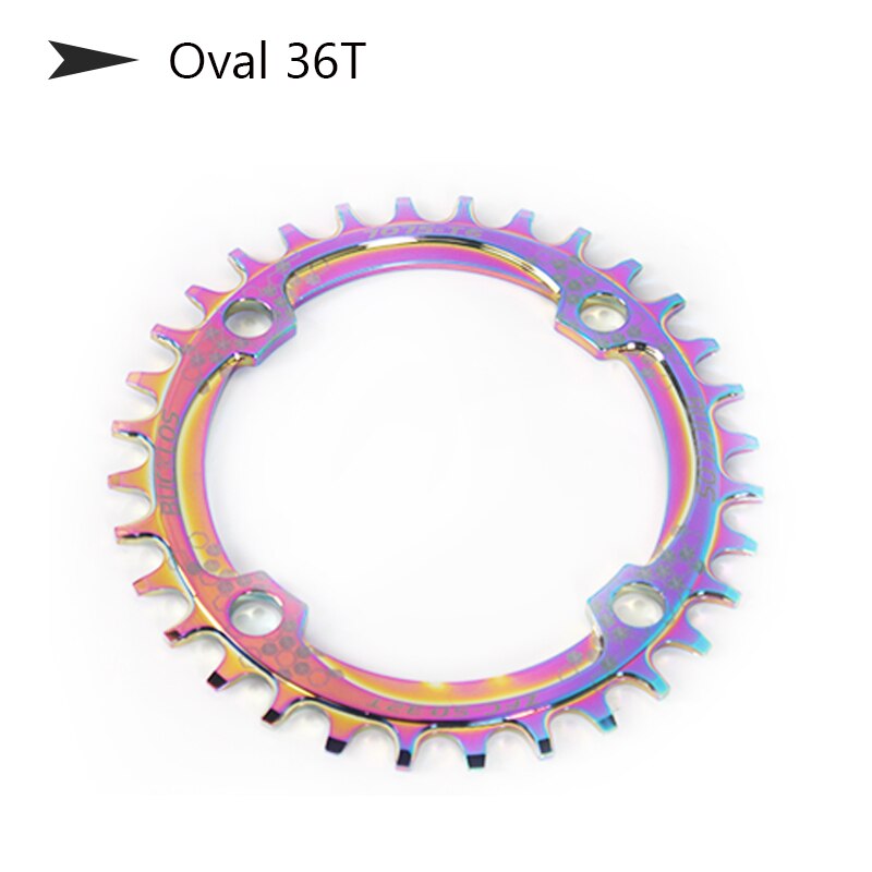 MTB bicycle Chainring Color plating chainwheel 30/32/34/36/38T Narrow Wide chainwheel 8/9/10/11 speed chain Ring Crankset: Oval-36T
