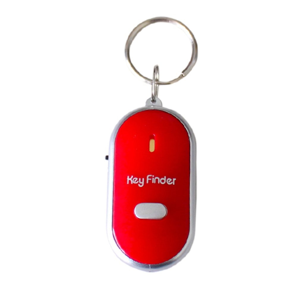 Mini Pfeife Anti Verloren KeyFinder Alarm Brieftasche Haustier Tracker Clever Blinkende Piepen Fernbedienung Lokalisierer Keychain Tracer Schlüssel Finder + LED: rot