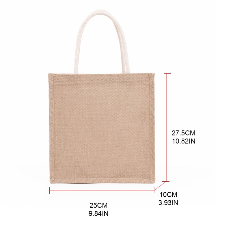 Frauen Jute Burlap Tote Tasche Große Wiederverwendbare Taschen mit Griffen Beute Einkaufen Handtasche Strand Reise Lagerung Veranstalter