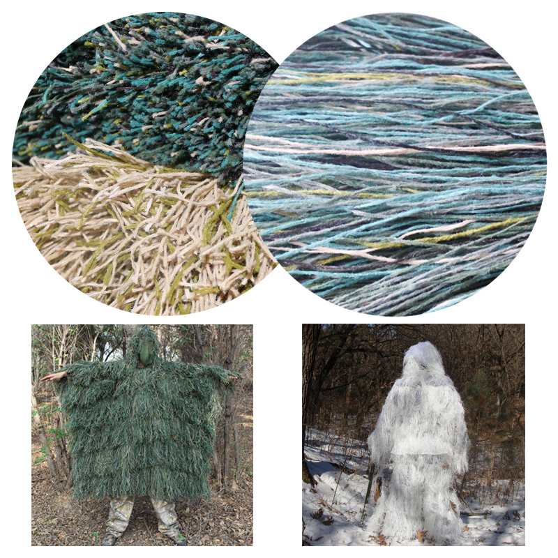 Hilo de camuflaje DIY traje de camuflaje de caza hilo especial traje Ghillie accesorios de reparación hilo sintético del bosque del desierto