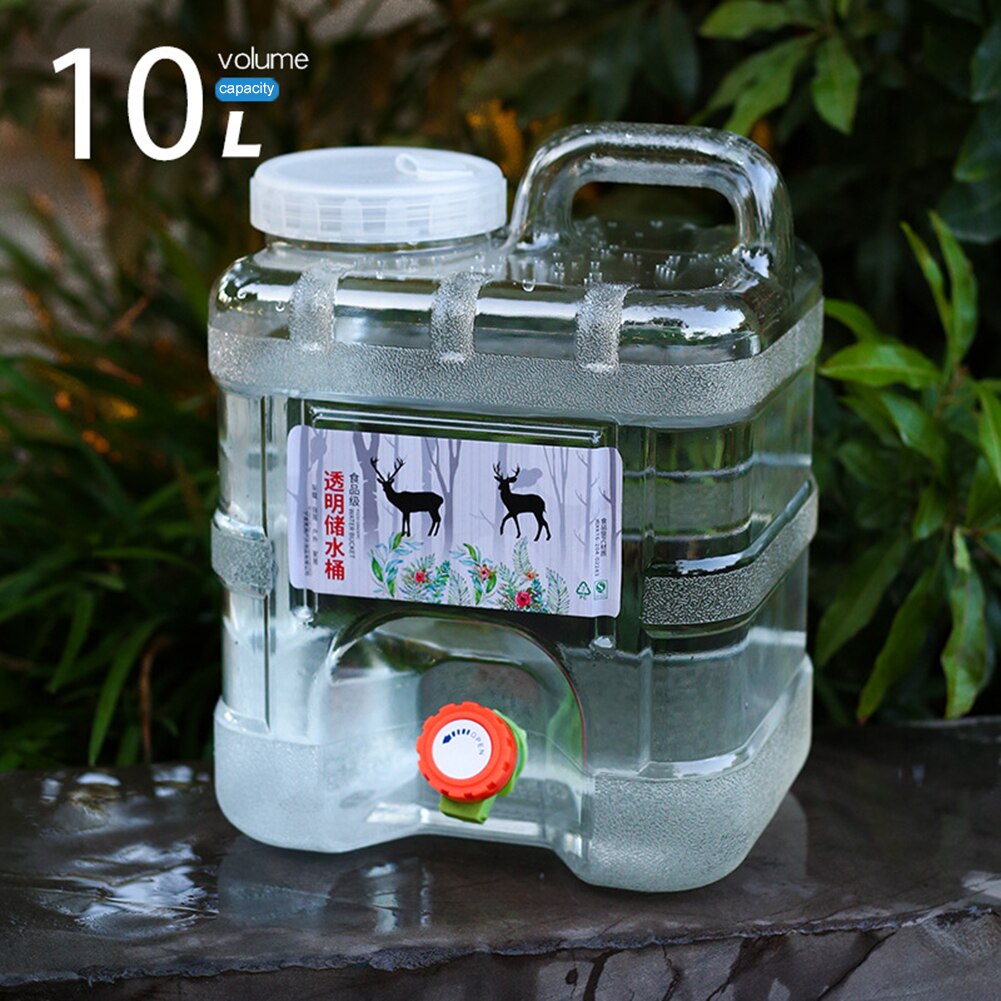 Food Grade Car Water Tank Container 10L 15L Clear Water Tank Container with Faucet Portable Car Driving Water Tank Container