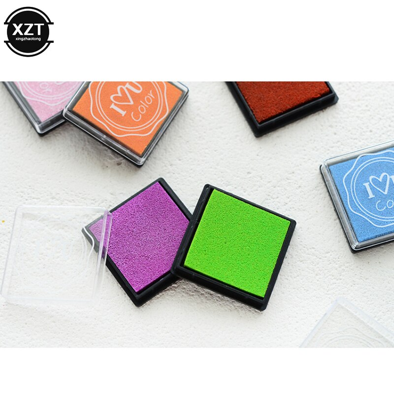 20 pcs/lot Cute Cartoon DIY ink Pad Plastic Stamp Fingerpaint Finger Paint Inkpad for Scrapbooking Decoaration 20 Colors