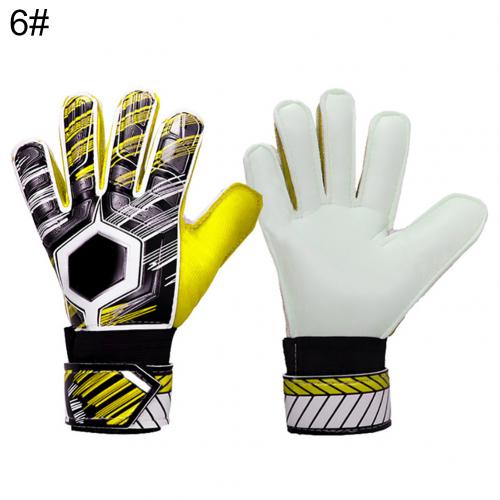 Erwachsene Kinder Fußball Fußball Torwart Goalie Volle Finger Hand Schutz Handschuhe Fußball Fußball Torwart Goalie Volle Finger Ha: Yellow Size 6