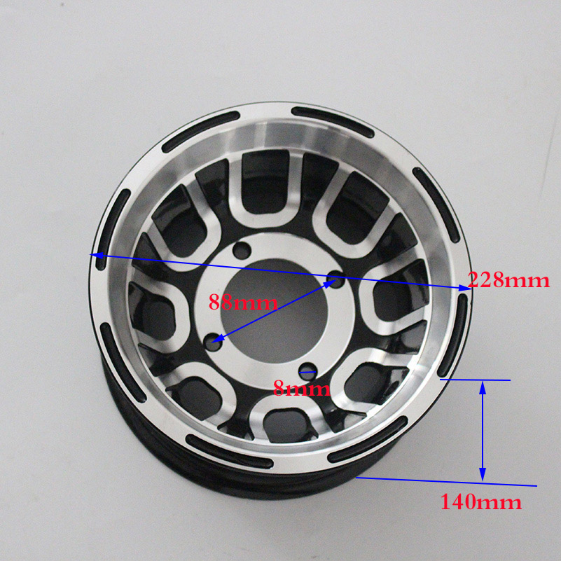 Neumático de vacío de 20x7, 00-8, 20x7, 8, 21x7, 8, para go kart de cuatro ruedas, tamaño de la motocicleta, cubo de rueda de rodamiento de 8 pulgadas, llanta de aluminio ATV: 88mm