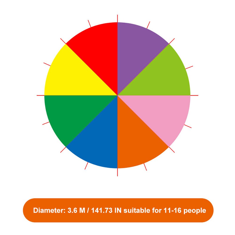 Parachute arc-en-ciel, grand rond, améliore la Coordination œil-main, attire l&#39;attention des enfants, jeu de groupe en classe de maternelle: 3.6m