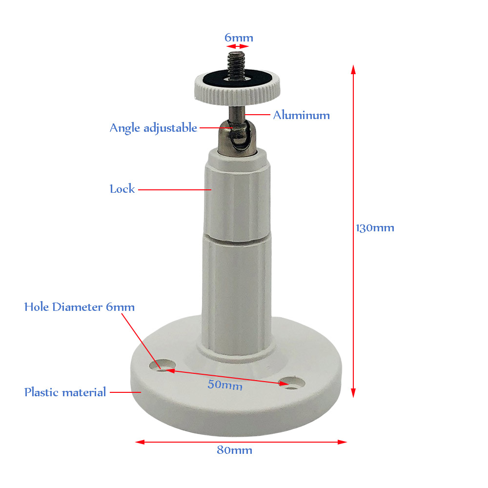 180 Degree Adjustable Security CCTV Camera Wall Mount Stand Indoor/Outdoor Mini Mount Bracket White Plastic Mount CCTV Support