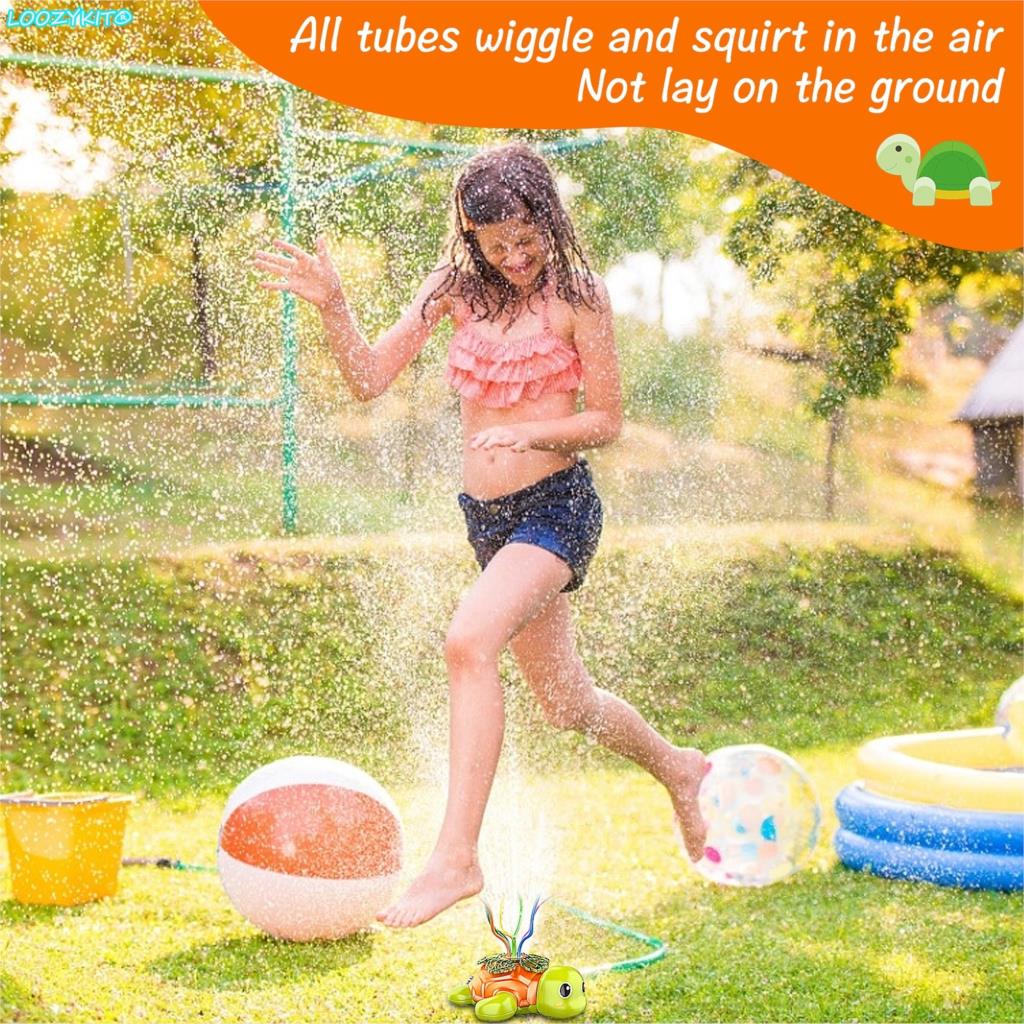 Turtle Sprinkler For Kids Toy with 6 duct Tubes Water Sprinkler For Kids Outdoor Play-Outdoor Water Play Sprinklers