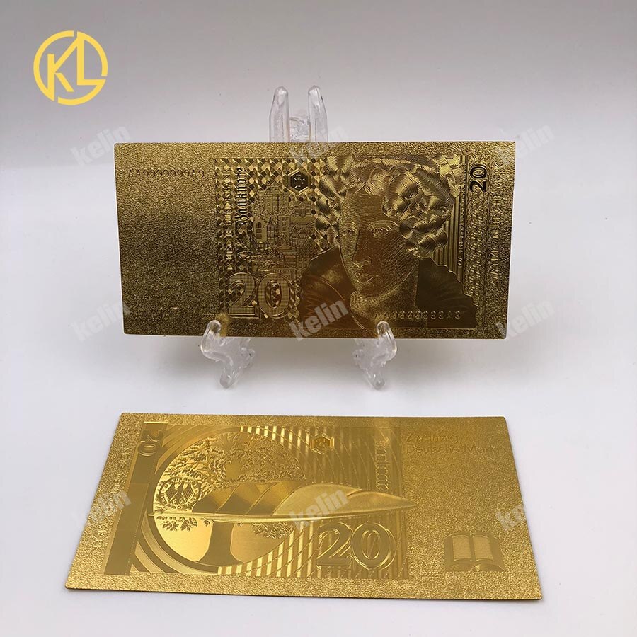 10pcs/lot Reproduction Crafts Germany Annette von Droste Hulshoff 20 Mark Gold Bank Note patriotic souvenir collection and: 20Mark-new