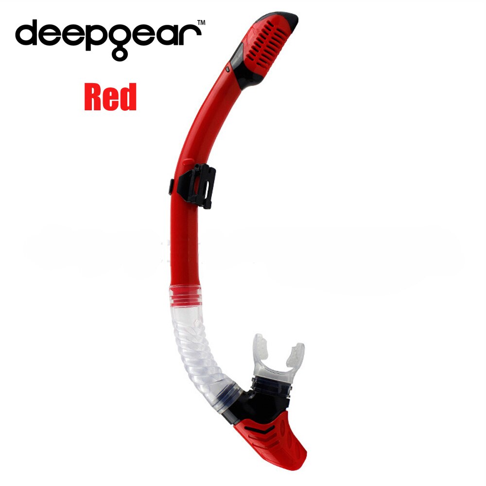 DEEPGEAR Swimming and diving snorkels for adult Full dry diving breath snorkel tube Silicone snorkel Top watersport swim gears: Red Snorkel