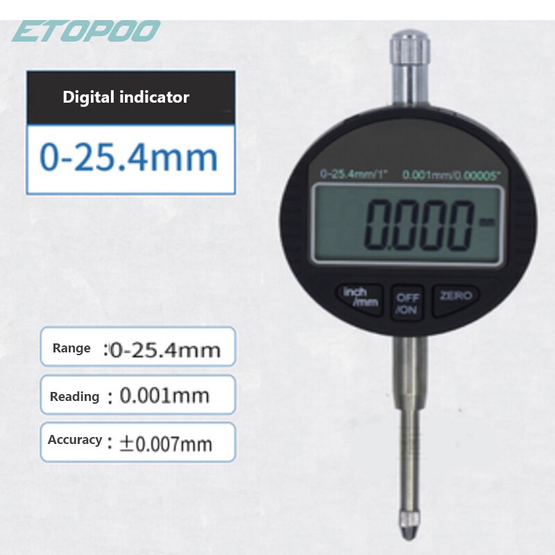 12.7mm/25.4mmGauge stand for depth gauge with harden alloy measuring head dial gauges depth indicator measuring instrument: 25.4x0.001mm