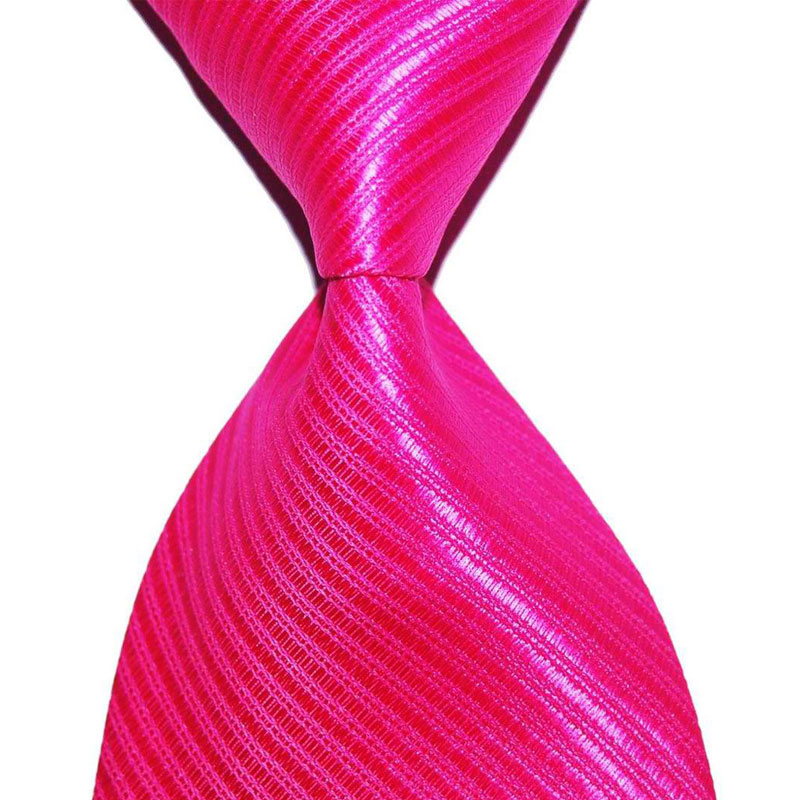Couleur unie rayé cravate pour hommes cravate soie 10cm largeur Jacquard tissé vêtements de cérémonie affaires de mariage fête de noël: Rose Rouge