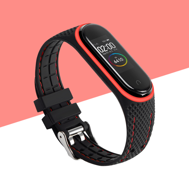 Silikone til xiaomi mi band 4 rem armbånd sport gummi urrem udskiftning smartwatch rem til mi band 3 4 5 6 7 armbånd: Grøn blå / 12mm