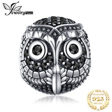 JewelryPalace Owl 925 Sterling Silver Beads Charms Silver 925 Original Fit Bracelet Silver 925 original For Jewelry Making Girls