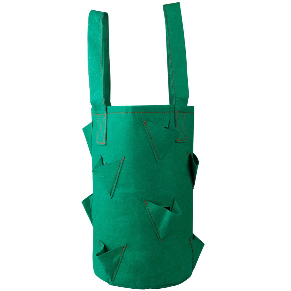 11 Hole Potato Strawberry Planter Bags For Growing Potatoes Outdoor Vertical Garden Hanging Open Vegetable Planting Grow Bag: Green