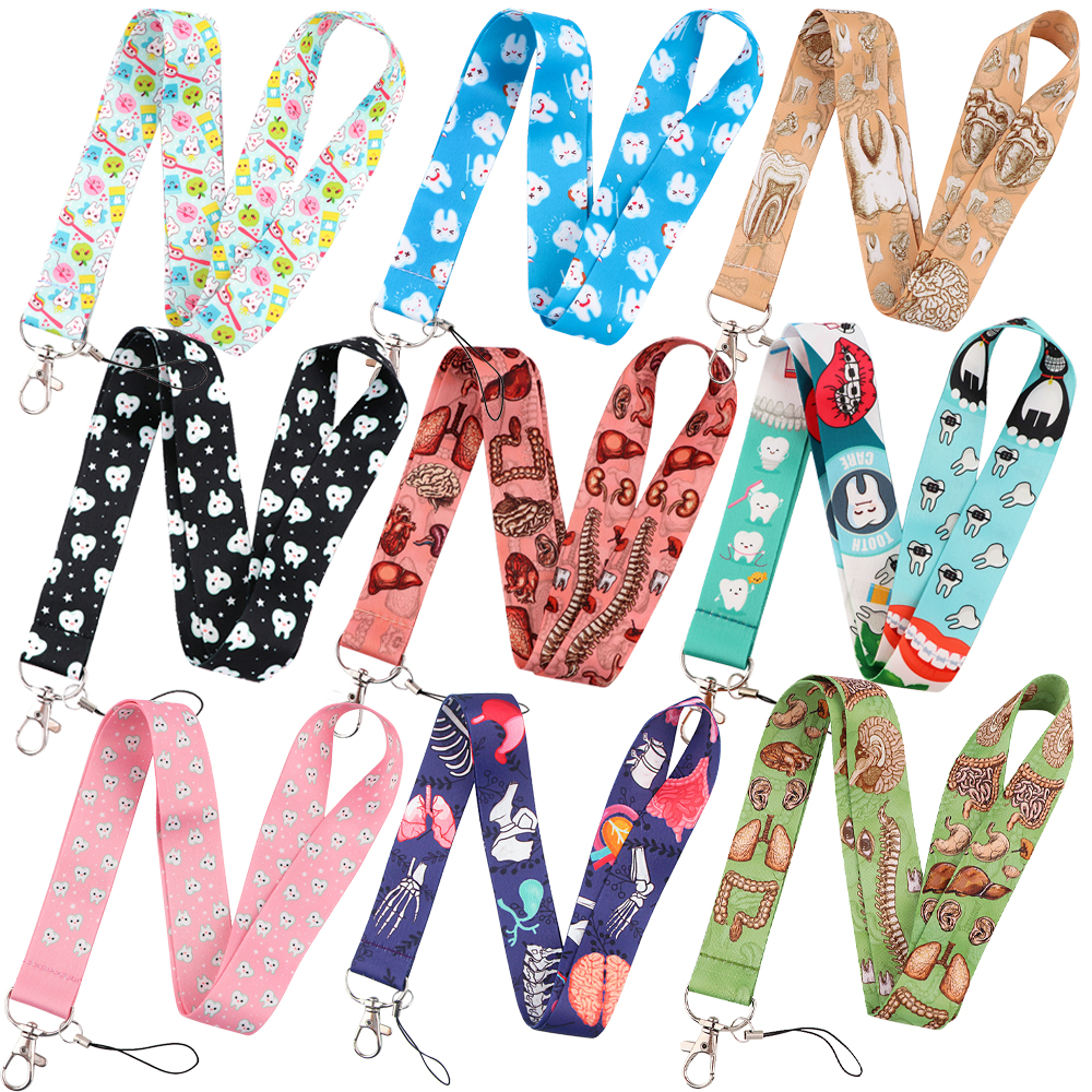 Nyckelband för mänskligt organ tandvård tandläkare halsrem kort id-korthållare nyckelring nyckelring tillbehör läkare sjuksköterska