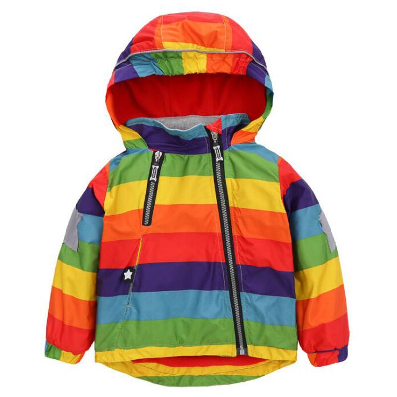 Thick Casual Children's Jackets 12M-5Y Kids Rainbow Coats Boys Bomber Jackets Winter Baby Girls Windbreaker Boys Outerwears