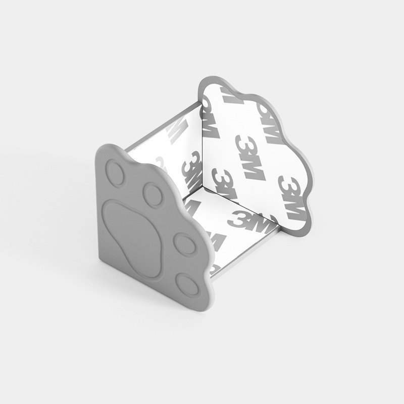 Narożnik drzwiowy ochraniacz na krawędzie nowy słodki kociak łapa silikon bezpieczeństwo dla dziecka ochrona przed dziećmi meble dziecięce bezpieczeństwo: 4.0cm szary