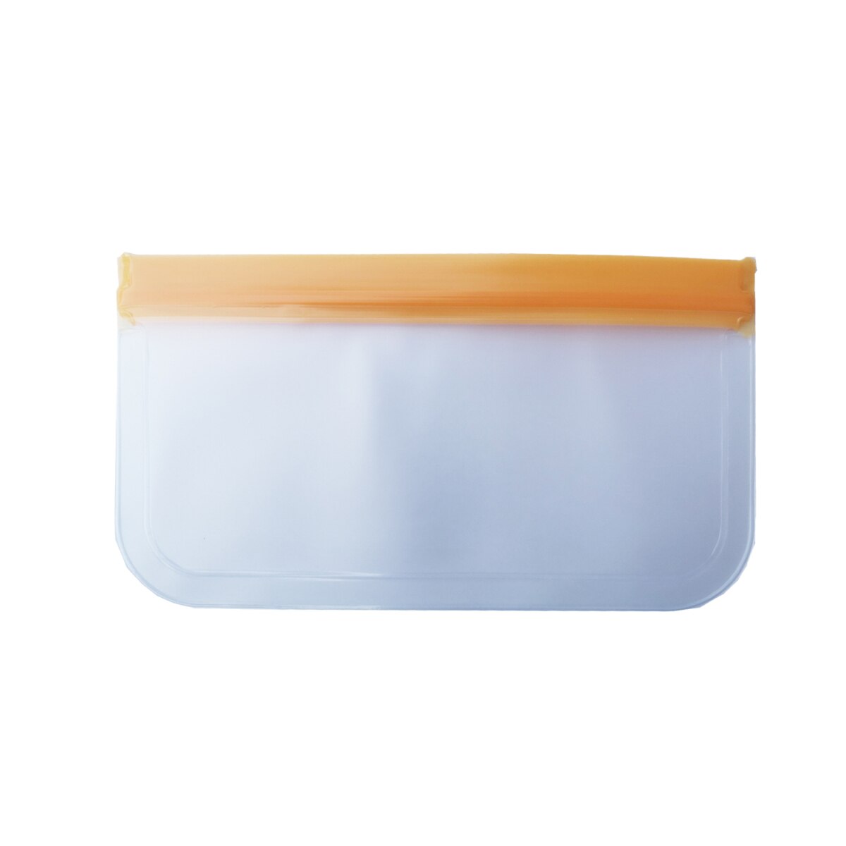 Silicone Food Storage Containers Leakproof Reusable Containers Stand Up Zip Closure Bag Fresh Cup PEVA Food Storage Bag: 21.5x12cm orange