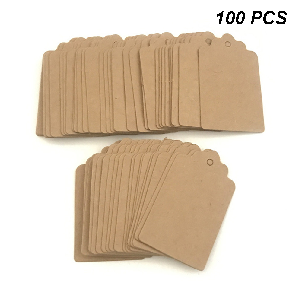 Étiquettes de prix en papier vierge à suspendre, 100 pièces, pour de mariage, magasin, bricolage