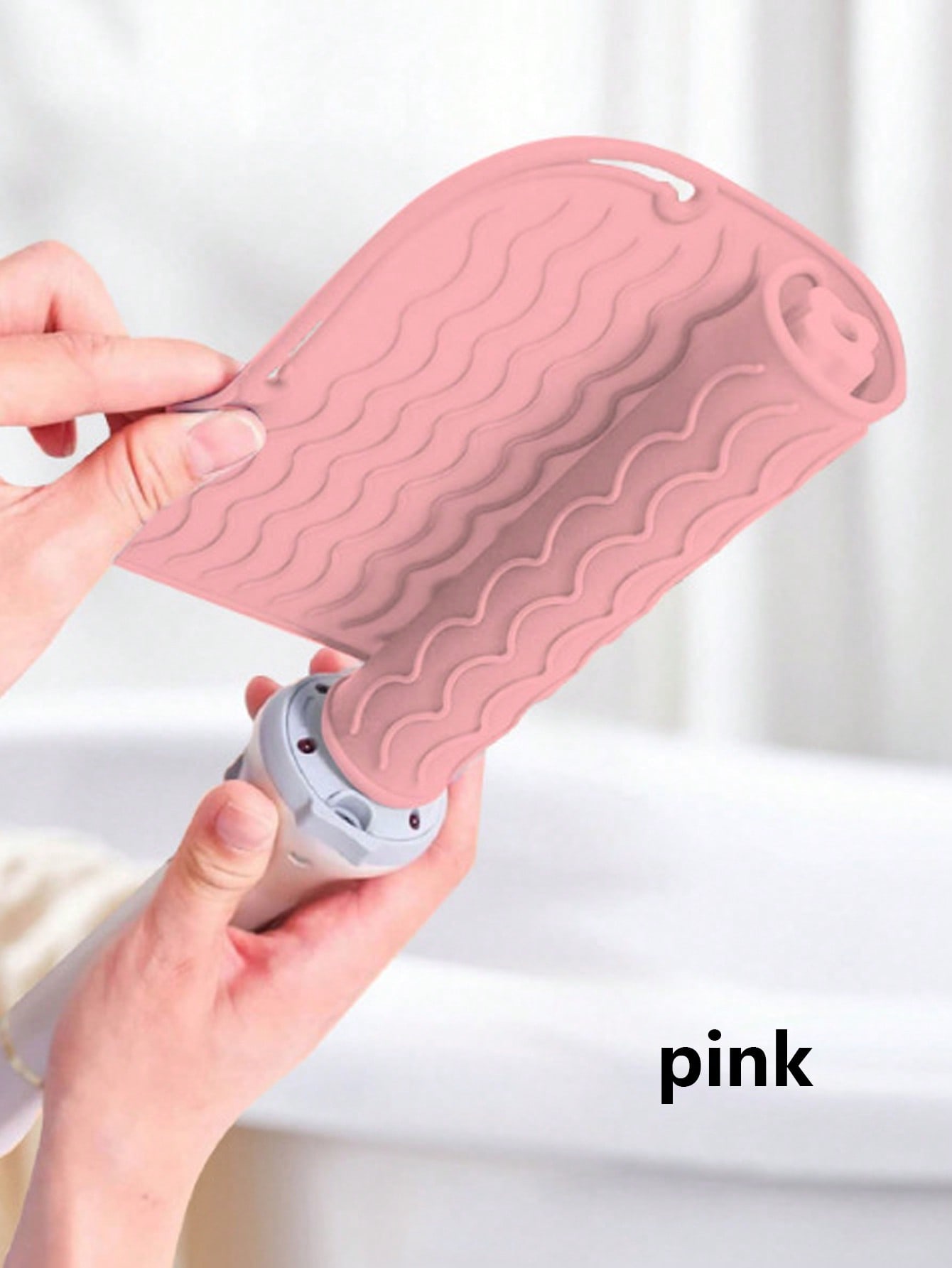 Tapis en Silicone résistant à la chaleur, grande taille, Portable, outils chauds de voyage, housse pour fer à friser, fer plat, lisseur de cheveux: Brun