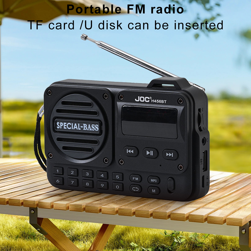 Digital FM Radio Portable High Sensitivity Radio Recorder BT 5.4 Radio Speaker Receiver Alarm with LED Display for Seniors Elder