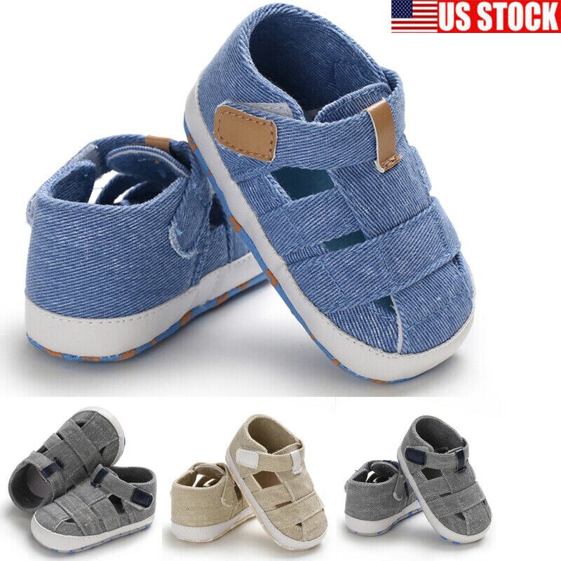 Mode Baby Sandalen Peuter Baby Holle Zachte Crib Zool Canvas Schoenen Meisjes Jongens Kids Zachte Crib Prewalker Sandalen Klompen