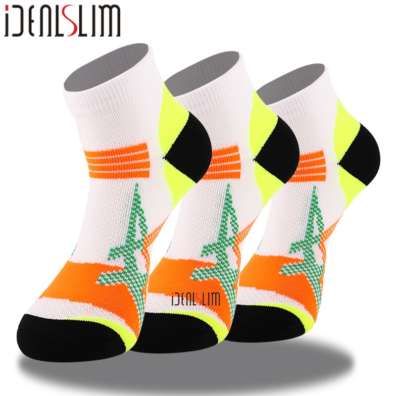 IDEALSLIM Sport Socken viel für Männer Frauen Jungen Laufen Socken Atmungsaktiv Schnell Trocknend Runnnig Socken: Weiß- 3 Paris