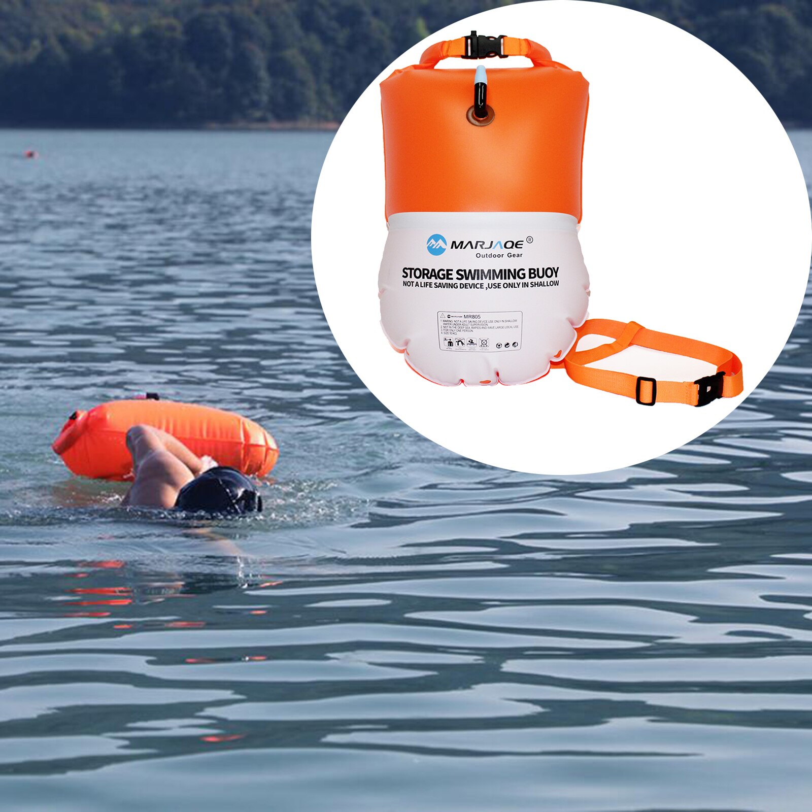 Zwemmen Boei Dry Bag - Tow Float En 20L Dry Bag Voor Open Water Zwemmers, Triatleten. Hoge Zichtbaarheid Veiligheid Zwemmen Boei Float: Orange