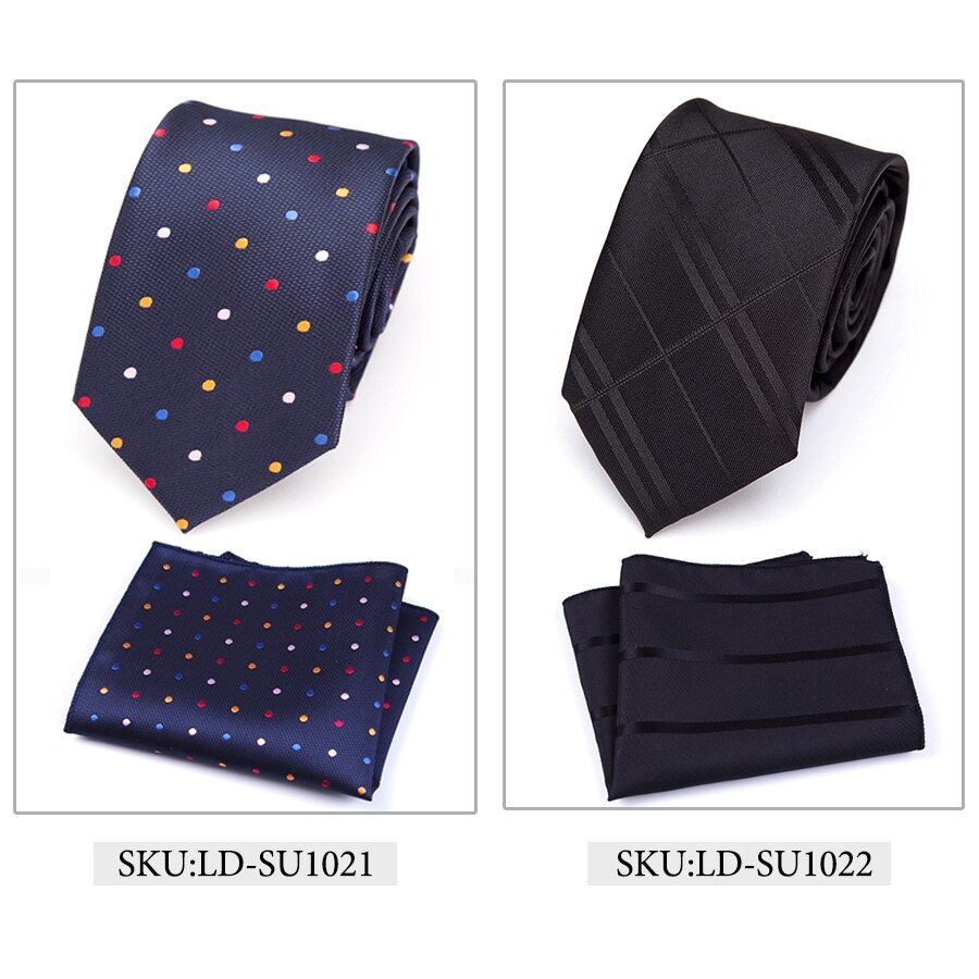 XGVOKH – ensemble de cravates pour hommes, nouvelle , cravate Hanky, points rayés, cou, cravate Slim, accessoires pour mariage, fête sociale