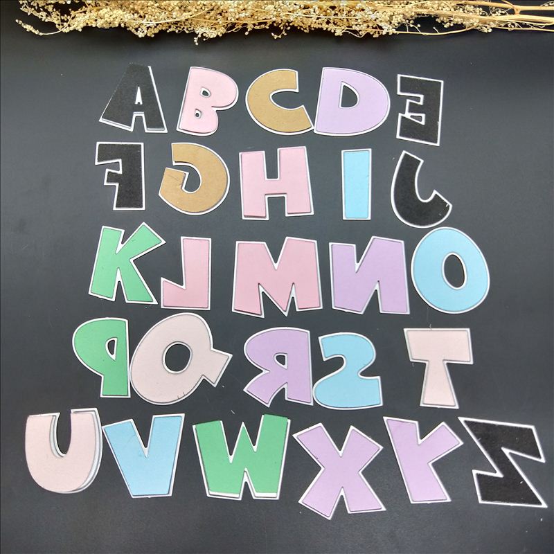 Grote Alfabet Sterft Woord Stansmessen 26 Metalen Sterven Alfabet Letters Naam Card Diy Stempels En Matrijzen Voor Card Making