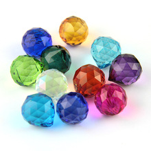 10 stks/partij 15mm Gemengde Kleur Feng Shui X-mas Crystal Ball Crystal Prism Hanger Prisma Bal Voor Onderdelen