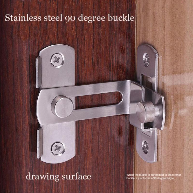 1pc Window Latch Stainless Steel Bolt Door Button Door Sliding Door Degree Lock Anti-theft Door Latch Buckle Lock 90 Buckle J6S1