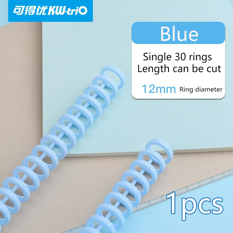 30 Hole Loose-leaf Plastic Binding Ring Spring Spiral Rings for 30 Holes A4 A5 A6 Paper Notebook Stationery Office Supplies: 1pcs-Blue-Bindingrin