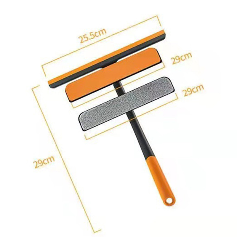 Shower Squeegee Glass Clean Scraper Washing Wiper Hanger Floor Window Cleaning Household Water Wall Hanging Mirror with Handle: Ivory