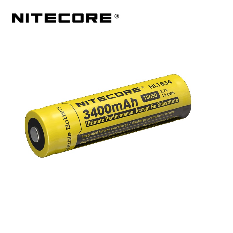 Nitecore  nl1834 3400 mah 3.7v 18650 genopladeligt li-ion batteri med beskyttelse
