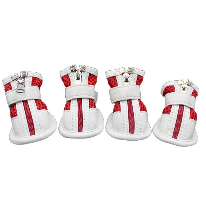 4Pcs Pet Dog Shoes Dog Booties Mesh Zipper Dog Shoes Puppy Sneakers Pet Sport Shoes For Small Dog Shoes /1