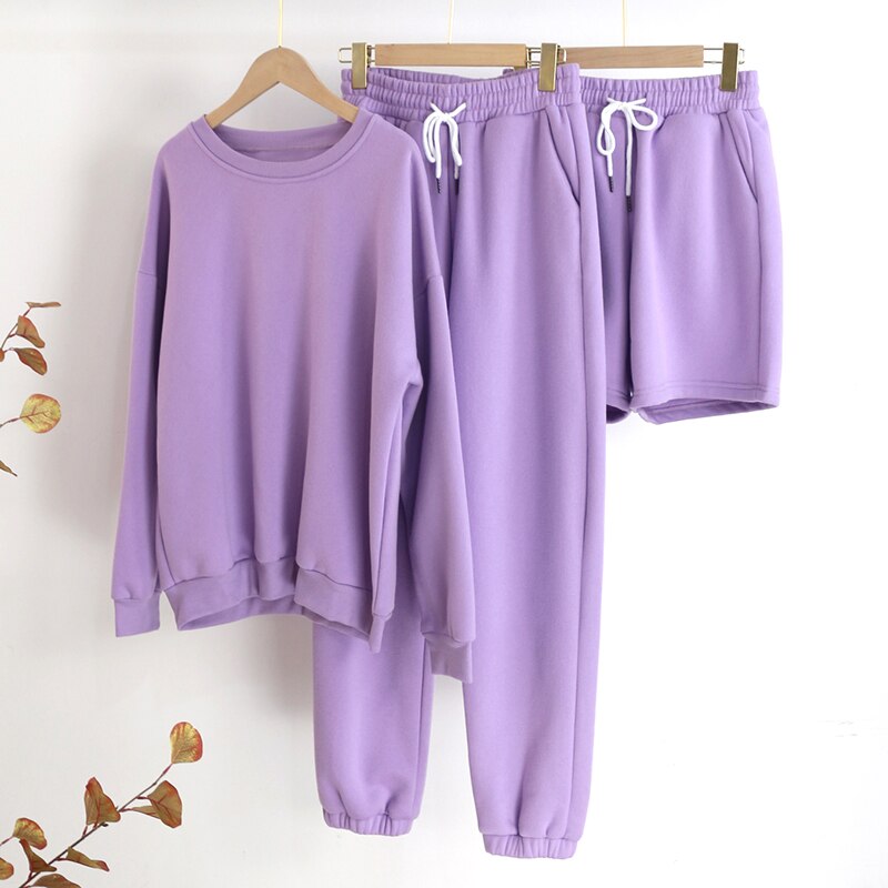 Sport salon tenues rose 2 pièces ensemble pulls surdimensionné survêtement femmes sweat costume décontracté solide pantalons de survêtement automne