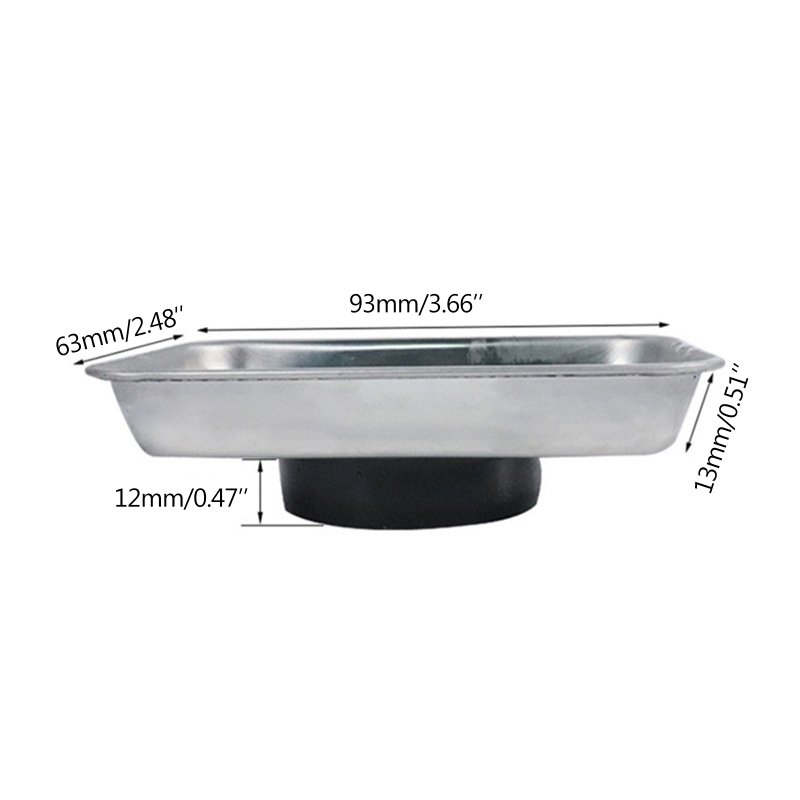 4 Inch Rectangle Magnetic Tray for Garage Office Home Use Wear-resistant