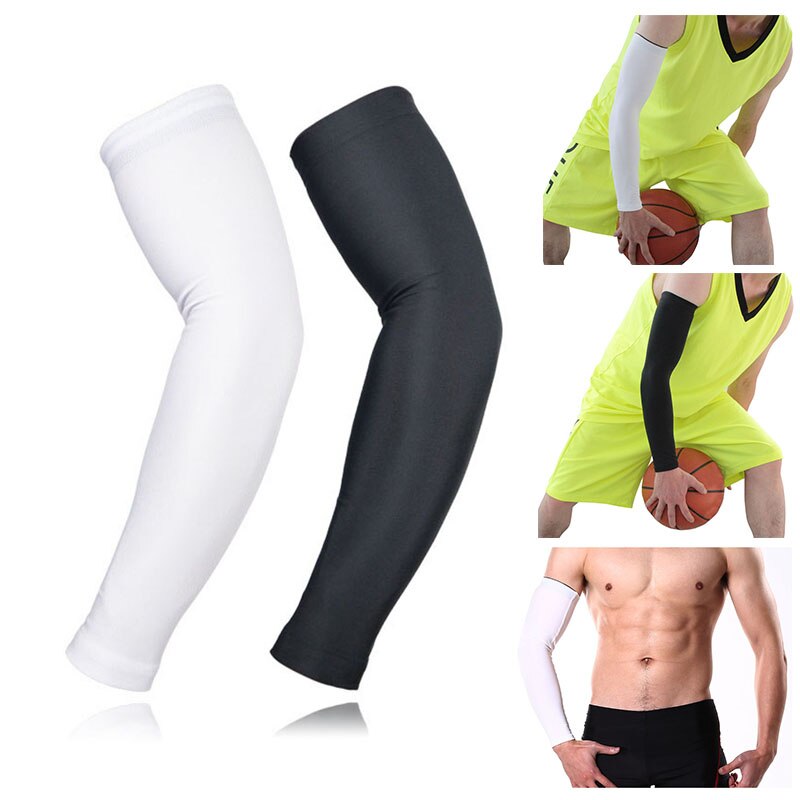 1 pc Lengthen Arm Sleeves Basketball Compression Cycling Arm Bracer Warmers Breathable Armguards Men Sports Safety
