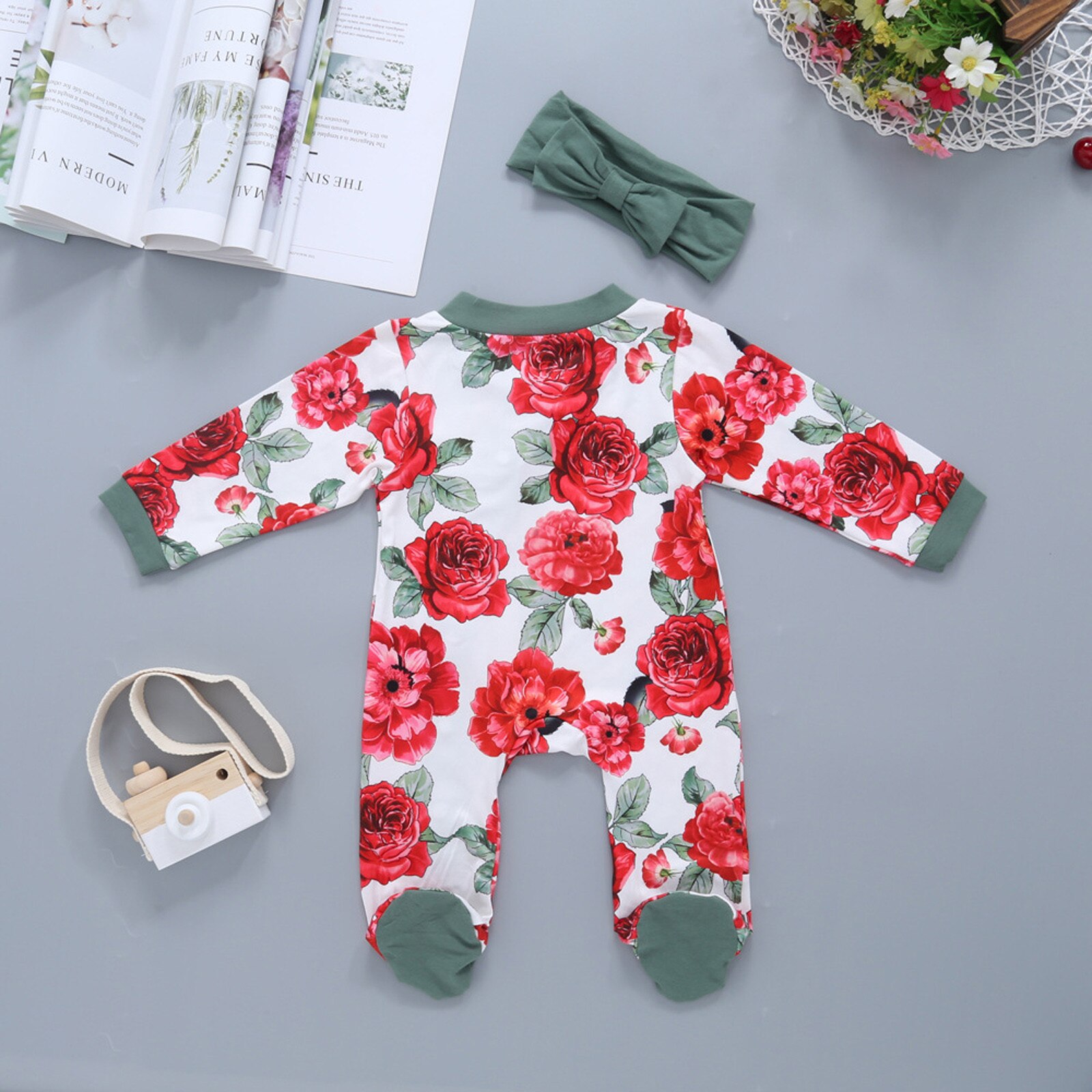 Primavera autunno abbigliamento cotone vestiti per bambini abiti Begonia pagliaccetto floreale 0-12M neonato neonato ragazze tuta vestiti