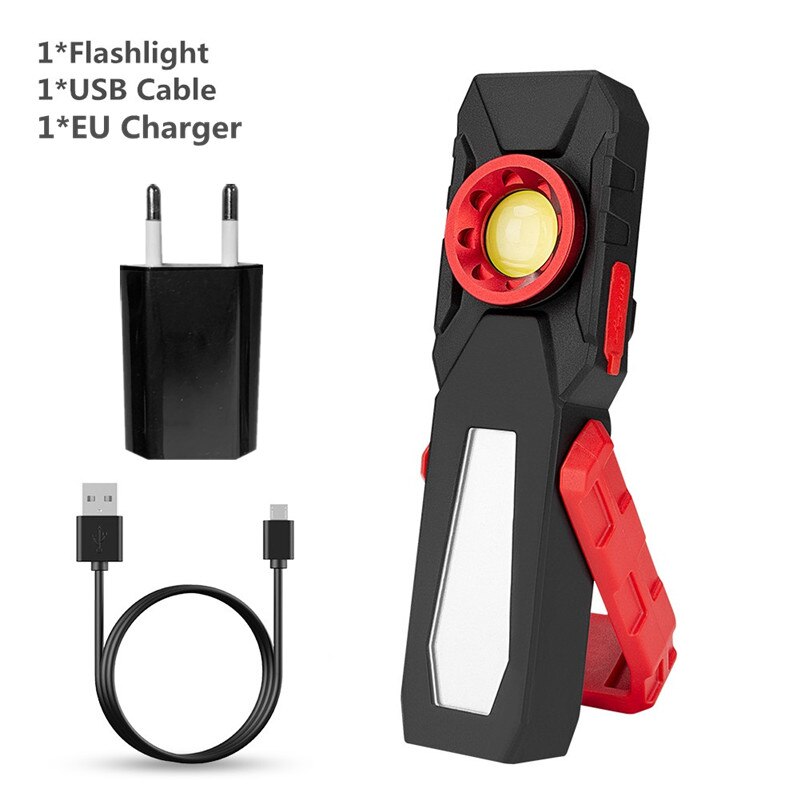 Magnetisk kolbe ledet arbeidslys usb lade lommelykt inspeksjonslys hendig lommelykt bærbar lanterne med krok mobil strømbank: B