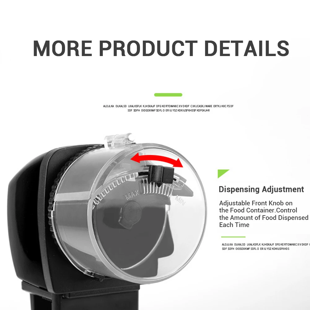 Automatischer Fischfutterspender für Aquarien, verstellbarer automatischer Futterspender mit Timer für Haustiere, Produkte