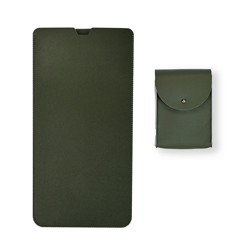 Keyboard Case Waterproof Mouse Sleeve Pouch Portable Protective Cover Leather Carrying Slim Sleeve Pouch Accessories: deep green