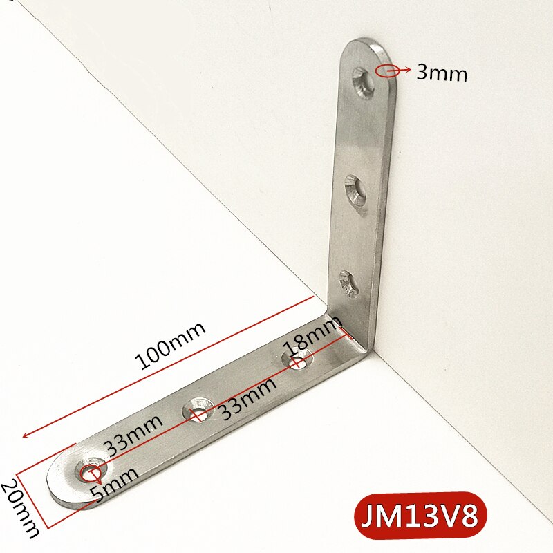 Thickened 2.5mm/3mm L Shape Corner Bracets Stainless Steel Brackets 90 Angle Joint Fastener Shelf Support for Furniture Hardware: JM13V8