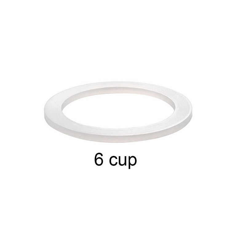 Juntas de silicona suaves y flexibles de repuesto, arandelas de sellado, anillos compatibles con macetas Moka Express de 1/2/3/6/9/12 tazas, color blanco, 1 Uds.: 6 cup