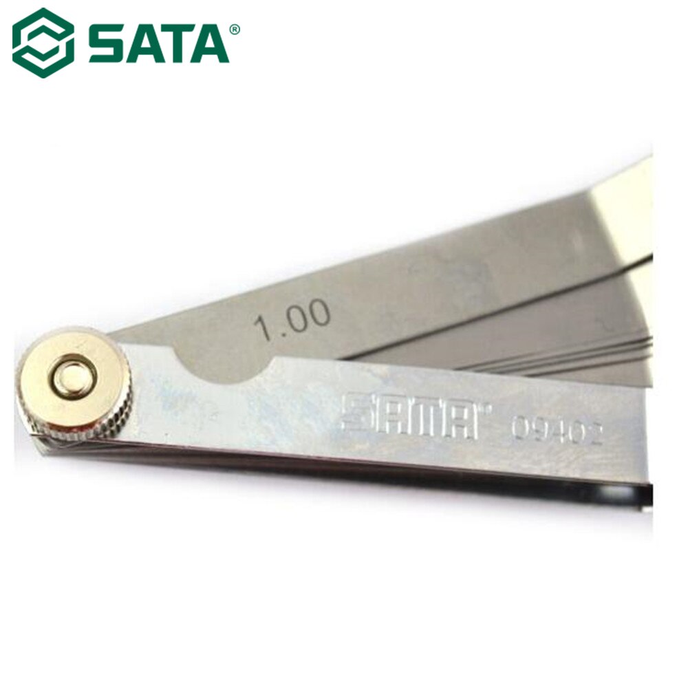 SATA narzędzia 16pc szczelinomierze zestaw ze stali nierdzewnej szczelinomierz miernik 0.05-1.00MM 09402